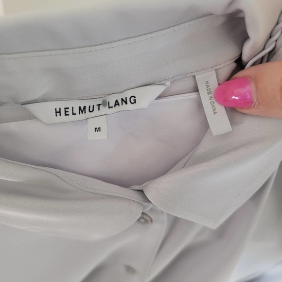 Helmut Lang Long Sleeve Grey Blouse Size M - Picture 6 of 6